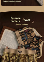 Retro Ethnic Style Men's Boxer Comfortable Briefs Design Vintage Print Elastic Underwear for Man Lingerie Mid Waist Underpants