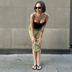 Tossy Snakeskin Printed Fashion Skirt Women's High Waist Slim Contrast Patchwork Commute Streetwear Female Vintage Y2k Skirt