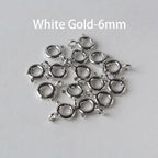 925 Sterling Silver Spring Ring Clasp with Open Jump Ring, 5-8mm Spring Ring Clasps with Open Ring For Jewelry Making Findings