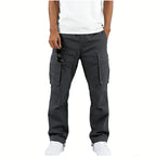 Men's Tactical Cargo Pants Multi Pocket Straight Leg Drawstring Waist Outdoor Hiking Work Casual Daily Street Travel Trousers