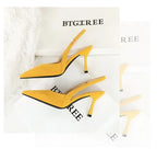 Fashionable Banquet Empty High Heel Shoes For Women's Shoes Thin Heel Pointed Toe Hollow Single Shoes For Women's Shallow Mouth