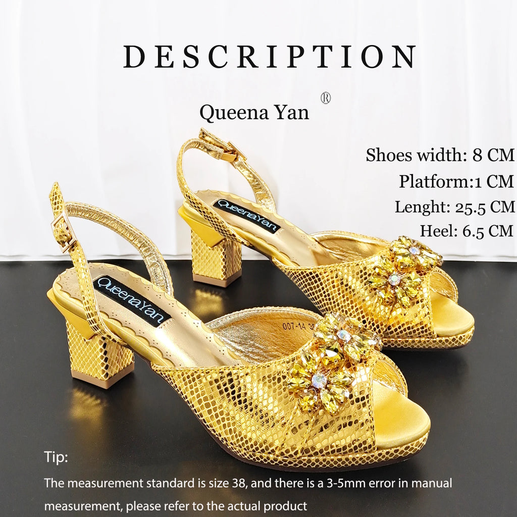 New Elegant 2026 Lilac Peep Toe Women Heels with Diamond Accents - Italian Design Matching Pumps and Bag Set for Parties
