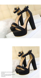 Brand Elegant Sandals Women High Heels Pumps Super High Heel 13cm Women'S Banquet Sandals Waterproof Platform Toe Sandals