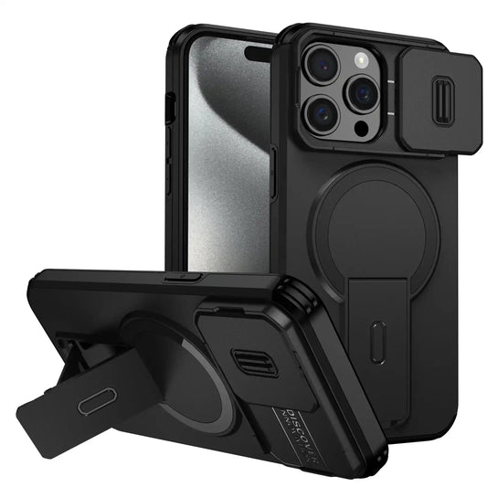 Wefor for iPhone 15/14/13/12/11 Pro Max 15 Plus Case with Camera Control Cover and Adjustable Kickstand,Compatible with Magnetic