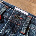 22oz Heavyweight 100% Cotton Washed Men's Selvedge Denim Jeans Taiwan Hand-spun Yarn Plant-dyed Standard Straight Fit Pants 5KM