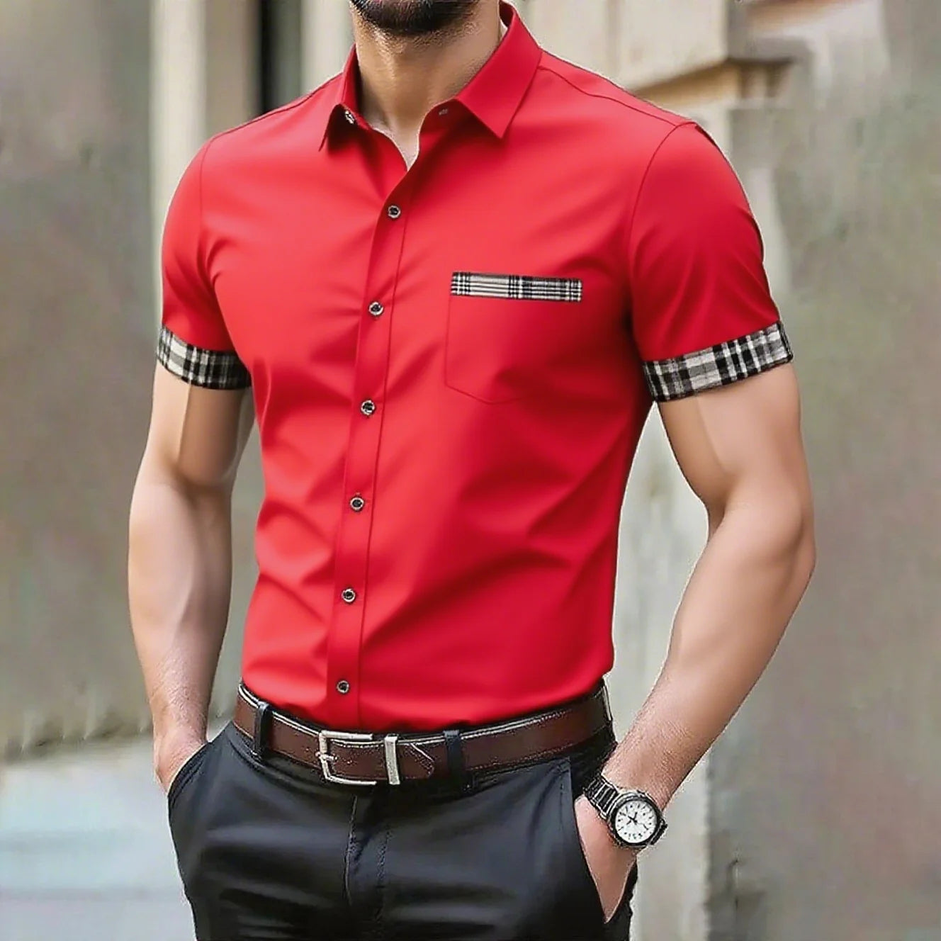 10 colors men's solid color casual shirt wedding outdoor comfortable short-sleeved shirt large size xs-5xl fast shipping