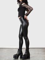 Women Stretch PU Leather Pants High Waist Bodycon Seameless Leggings Custom Wet Look PVC Slim Pencil Pants Trousers Clubwear New