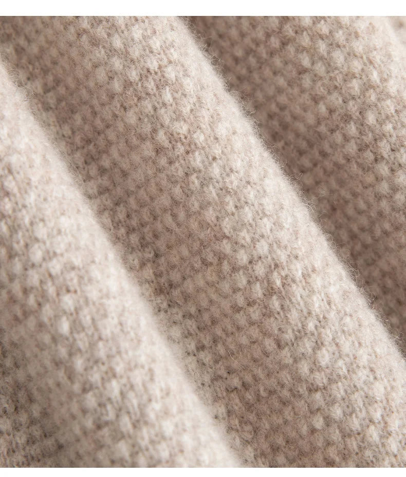 Autumn And Winter 100% Pure Wool Men's Round Neck Thick Solid Color Sweater Business Casual Knitting Bottoming Shirt
