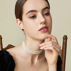 Fashion Multilayer Elegant White Pearl Collar Choker Necklace For Women Beaded Handmade Wedding Banguet Necklace Vintage Jewelry