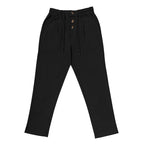 Men's Linen Pants Men's Lightweight Linen Blend Pants Jogging Men Casual Trousers with Button Design Basic Beach Vacation