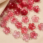 50pcs 19mm Cherry Blossom Beads Gradient Acrylic Flower Beads Mini Spacer Hair Accessory for DIY Bracelet Earring Jewelry Making