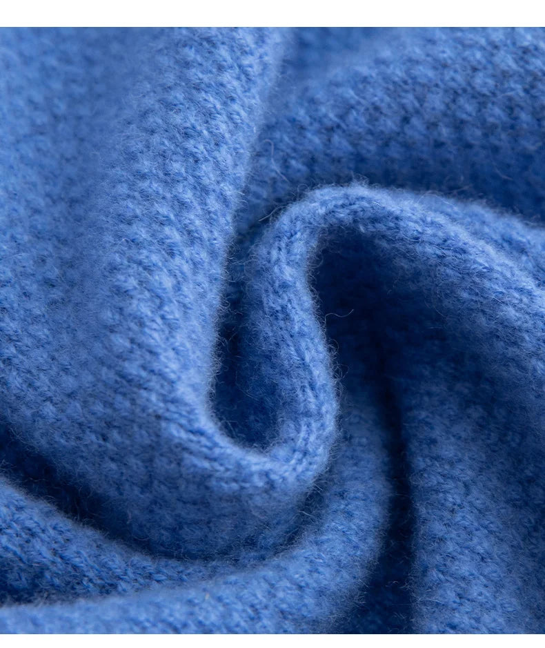 Autumn And Winter 100% Pure Wool Men's Round Neck Thick Solid Color Sweater Business Casual Knitting Bottoming Shirt
