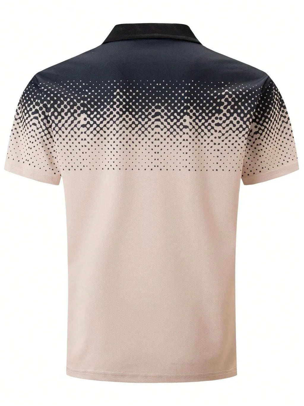 The 2025 summer new men's short-sleeved POLO shirt features a casual and fashionable 3D black dot pattern print