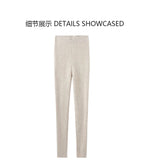 Autumn Winter 100% Merino Wool Leggings for Women Thickening Leggings Small Feet Pencil Pants Outdoor Casual Stretchy Pants