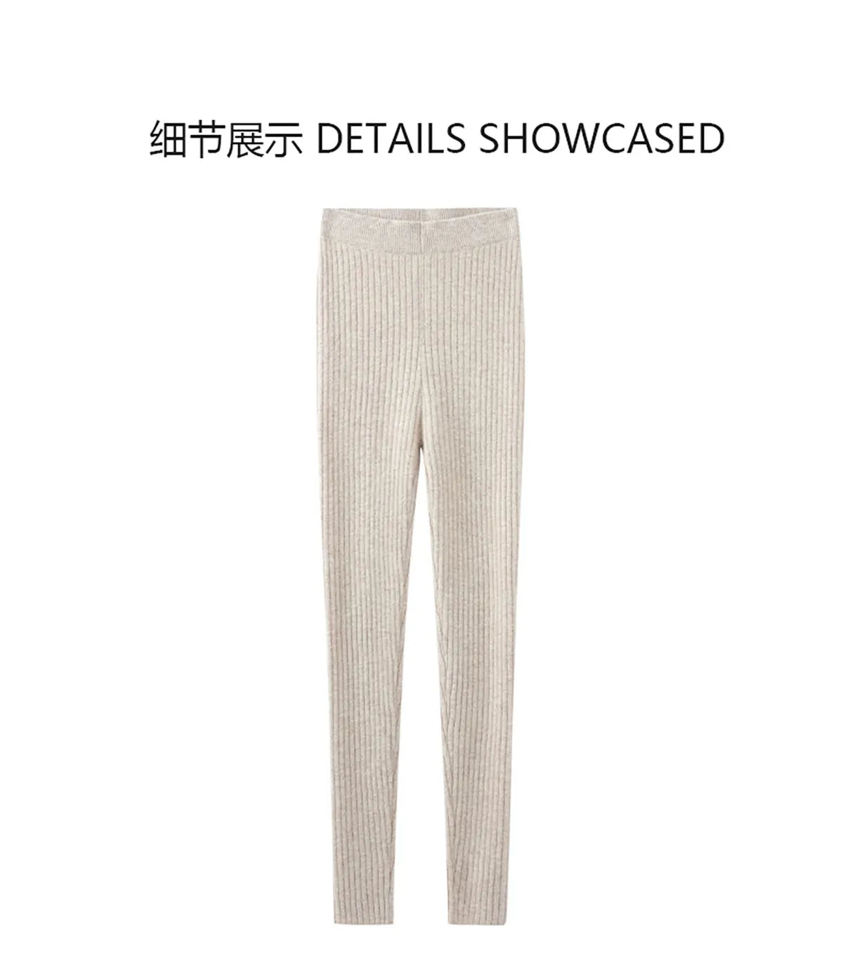 Autumn Winter 100% Merino Wool Leggings for Women Thickening Leggings Small Feet Pencil Pants Outdoor Casual Stretchy Pants