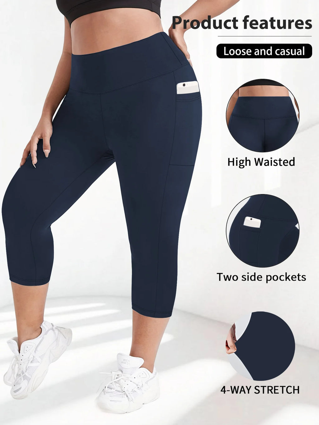 Women High Waist Plus Size 7/8 Yoga Leggings with Pockets Milk Silk Breathable Sport Women's pantss Base Leggings for Fitness