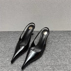 Women's Designer Heels Patent Leather Pointed Toe Sculptural Thin High Heels Sandals Pumps Runway Chic Luxury Party Dress Shoes