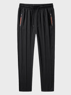 Men's Summer Ice Silk Jogger Sweatpants Zipper Pockets Breathable Running Gym Workout Athletic Mesh Pants Drawstring Design