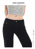 2026 New Ladies American Vintage Washed Micro Flare Denim Pants High Waist Slim Lazy Floor-Length Retro Street Long Jeans