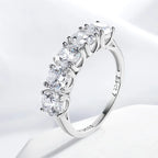 Smyoue 2.5/5CTTW D Color Genuine Moissanite Rings for Women 5 Gemstone Bridal Wedding Jewelry 925 Sterling Silver Wholesale Ring