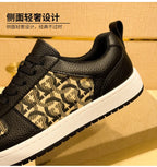 European New Shoes for Men Genuine Leather Patchwork Casual Shoes Trend Flat Skateboard Shoes Youth Cool Lace-up Sneakers