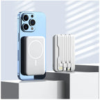 New LaunchMagnetic Wireless Fast Charging Power Bank Built-in Cable Mini Compact Portable External Battery Pack for Cell Phones