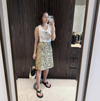 Tossy Snakeskin Printed Fashion Skirt Women's High Waist Slim Contrast Patchwork Commute Streetwear Female Vintage Y2k Skirt