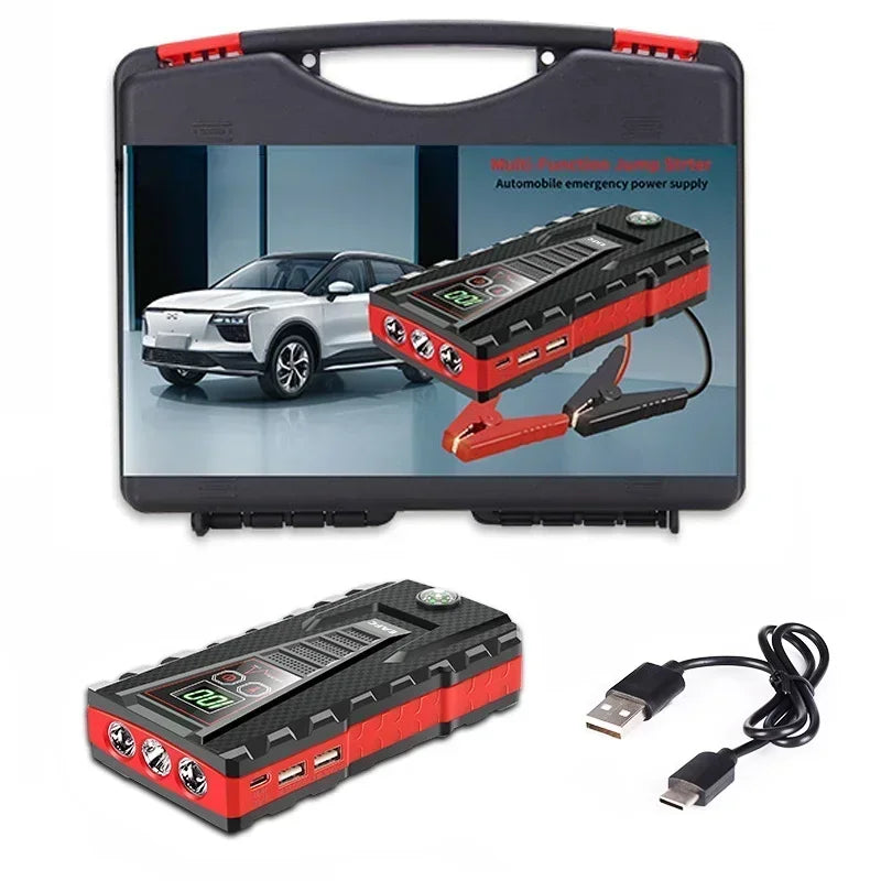 EAFC 12V Portable Car Jump Starter Power Bank with Battery Booster Charger Auto Emergency Start-up Lighting - Vehicle Starting D