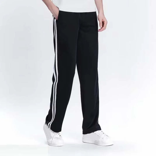 2024 Spring Summer Men's Casual Sweatpants Men Basic Trousers Tracksuit Side Stripe Slim Breathable Sportswear Track Pants