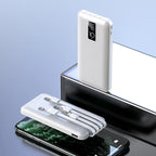 20000mAh Portable Charger Power Bank with Built in Cable Mobile External Battery for iPhone 15 13 Samsung S22 Xiaomi 14 10000mAh