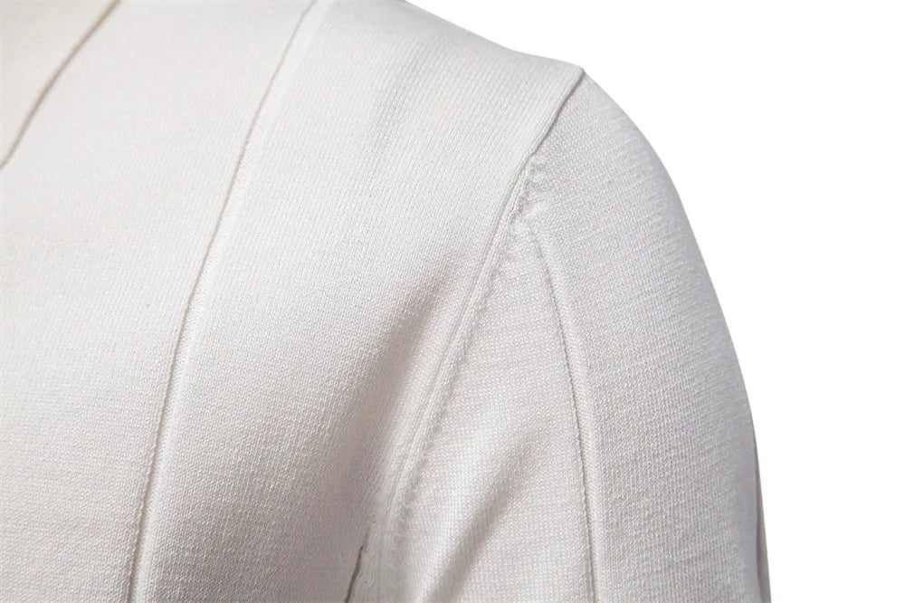 New men's business casual short-sleeved fashion trend knitted POLO shirt with lapel and half-zip pullover design.