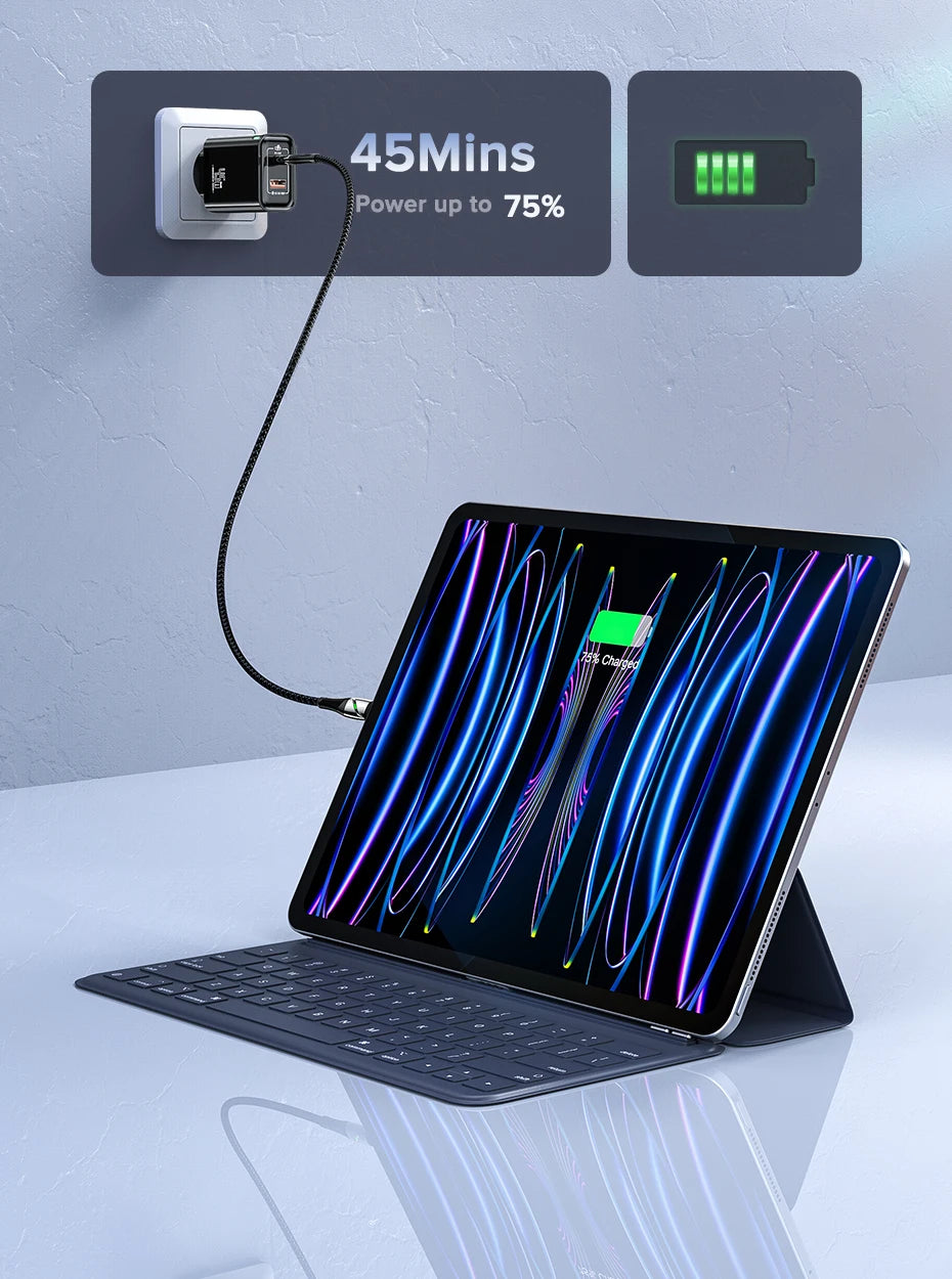 QOOVI GaN 45W USB Charger Fast Charging USB Type C Wall Charger PD QC3.0 Quick Charge For iPhone Samsung S23 S21 Laptop Tablet