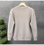 Korean Style Men's Sweater Vertical Stripes Round Neck Pullovers High Quality Inner Soft Knitted Fashion Versatile Undershirt