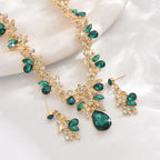 3pcs New Fashion Necklace Sets for Women Waterdrop Collar Choker Necklace Earring Jewelry Set for Prom Birthday Bridal Wedding