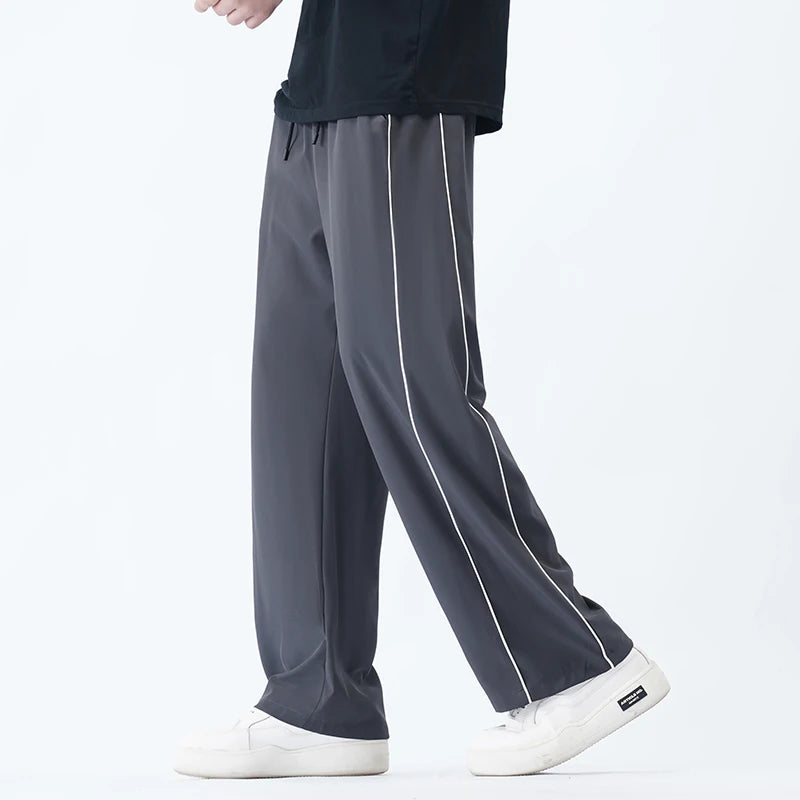 Summer Men Sweatpants Joggers Straight Pants Neutral Breathable Loose Outdoor Quick Drying Fabric Fitness Pants Casual Trouser