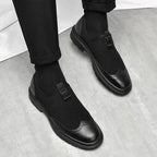 2026 New Men's Soft Leather Shoes Sandals Business British Style Groom Wedding Suit Perforated Breathable Anti-Slip
