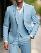 Elegant Men's Suit Sets- Slim Fit Tuxedo Set for Weddings & Formal Occasions, Black Suit
