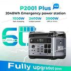 2000W 2400W Portable Power Station 2048Wh Solar Generator 110V 220V App Controlled
