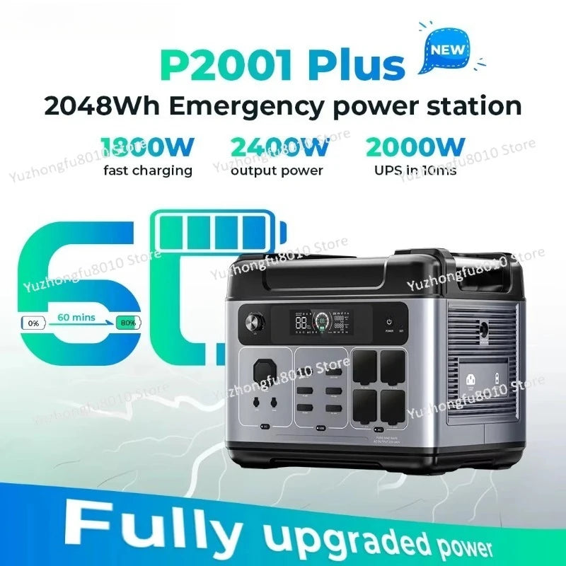 2000W 2400W Portable Power Station 2048Wh Solar Generator 110V 220V App Controlled