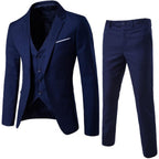 Men Blazers 3Pieces Sets Wedding Formal Elegant Business Luxury Full Vest Pants Coats Classic Jackets Suit Coat Blazers Trousers