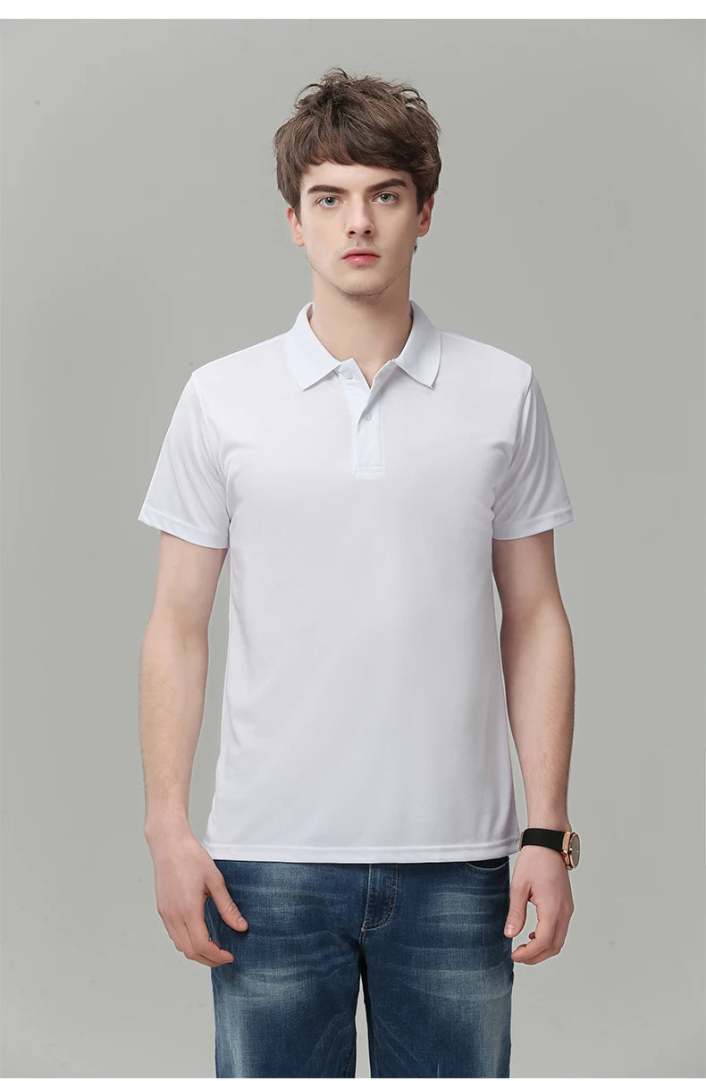 Sports quick-drying polo shirt Custom printed logo lapel cheap advertising T-shirt Marathon running embroidered pattern diy