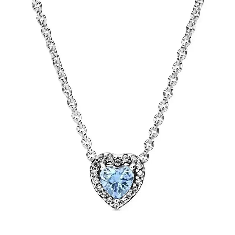 925 sterling silver heart-shaped ring necklace earrings sparkling luxury crystal women's jewelry set holiday surprise gift