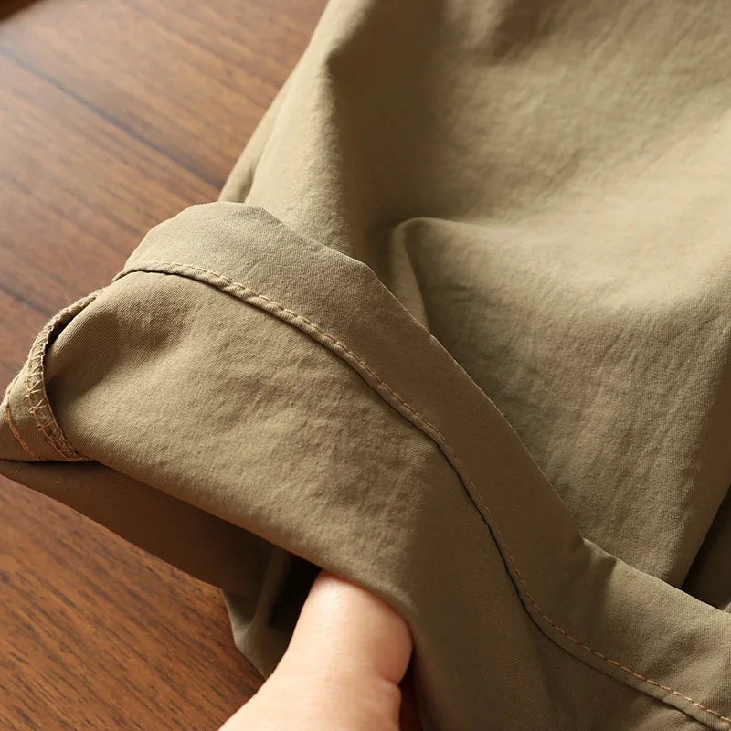 Men's Summer Cargo Pants Outdoor Street Fashion Spring Slacks Baggy Joggers Hiking Long Loose Vintage Long Trousers For Men