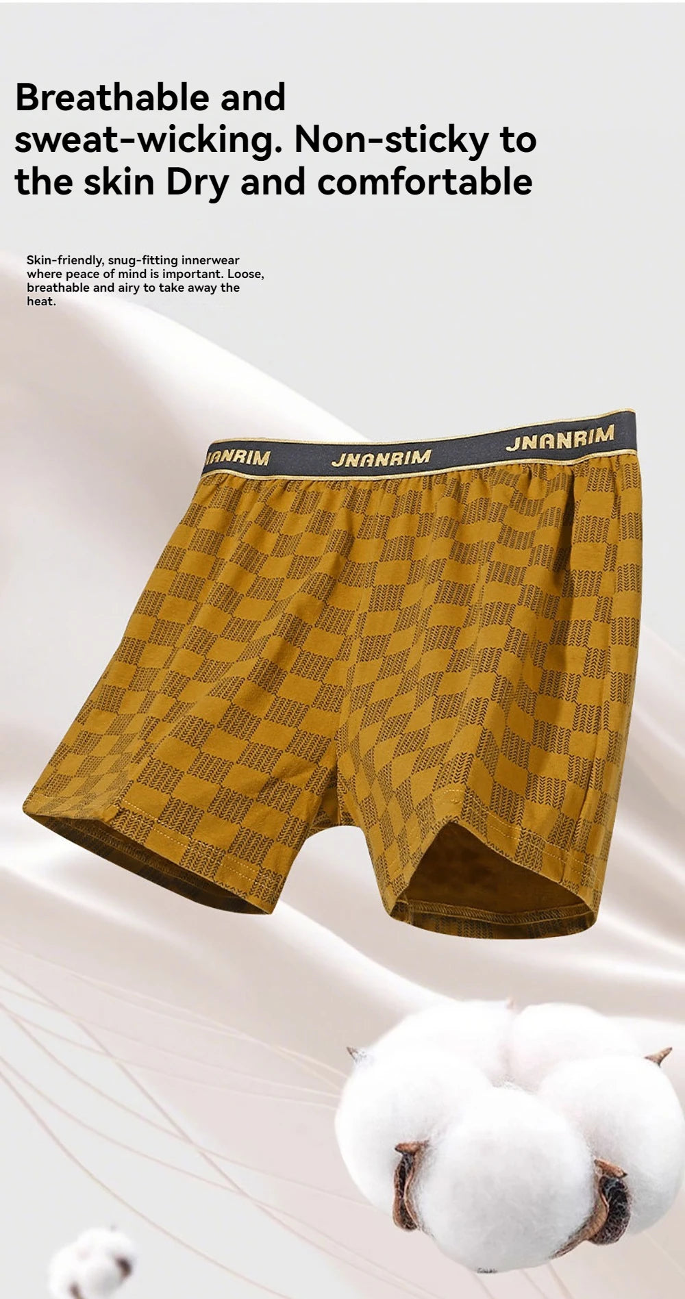 3PCS/Pack 95% Cotton Soft Plaid Alo Boxers Hombre Loose Breathable Hygroscopic Mens Shorts Sport High Elastic Waist Underwear