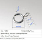 925 Sterling Silver Spring Ring Clasp with Open Jump Ring, 5-8mm Spring Ring Clasps with Open Ring For Jewelry Making Findings