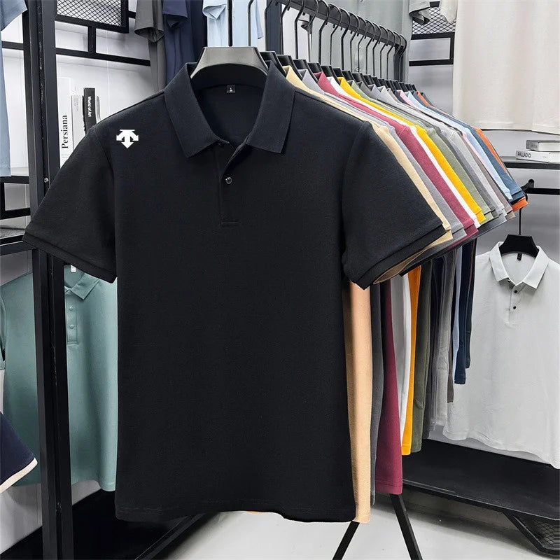 Mercerized Cotton100% Men's Summer Luxury Brand Short Sleeves Polo Shirt 25 Colors Choose From T-Shirt Business Leisure Men Top
