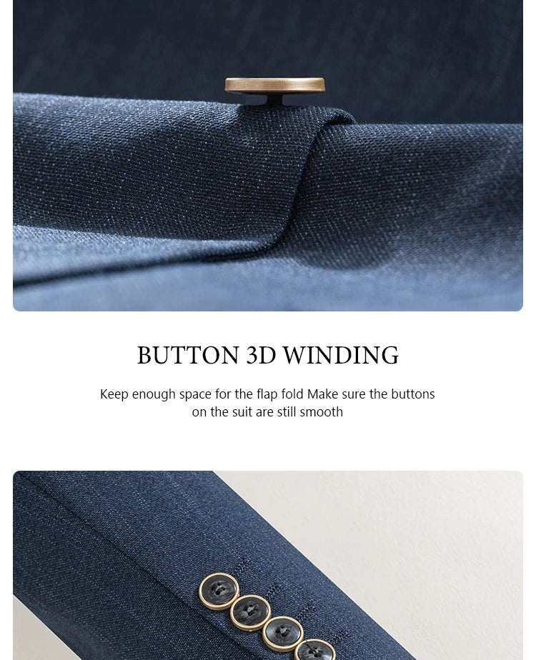 ST Cassy High-End Brand Formal Business Men's Suits Single Breasted Solid Color Slim Fit Suit Wedding Three-Piece