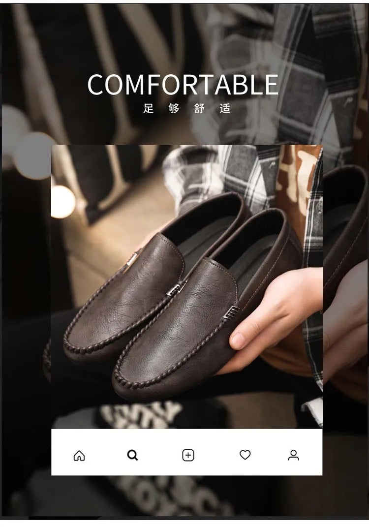 In 2025, the new men's casual soybean shoes are fashionable and versatile, and men's work shoes is black and brown  size 39-46.
