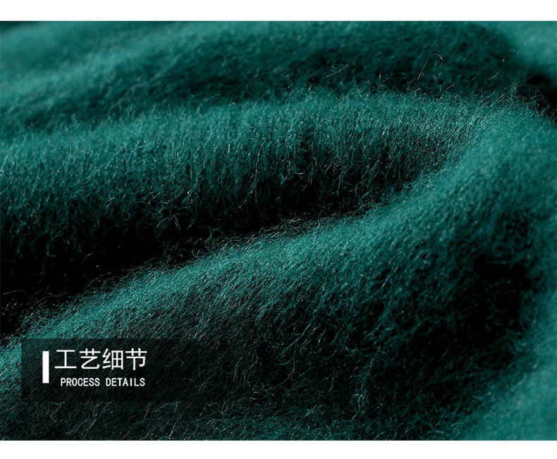 Autumn Winter 100% Mink Cashmere Sweater Men's Round Neck Pullover Loose Solid Color Plus Size Base Knit Business Casual Sweater
