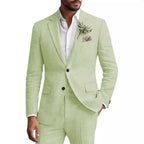 Men's Two-piece Linen Business Casual Suit Groom's Wedding Banquet Dress  man suits